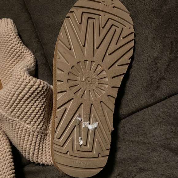 UGG Brown Suede and knit Boots - Picture 3 of 5